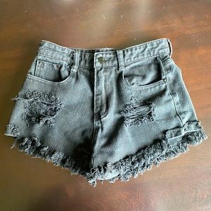 Black Fringe Shorts